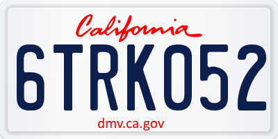 CA license plate 6TRK052