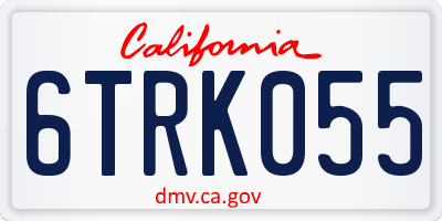 CA license plate 6TRK055