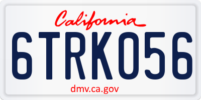 CA license plate 6TRK056