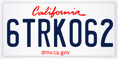 CA license plate 6TRK062
