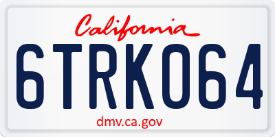 CA license plate 6TRK064