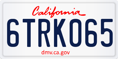 CA license plate 6TRK065