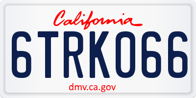CA license plate 6TRK066