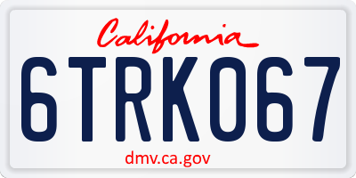 CA license plate 6TRK067