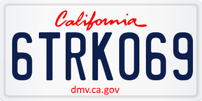CA license plate 6TRK069