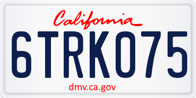 CA license plate 6TRK075