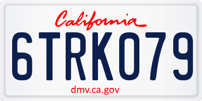 CA license plate 6TRK079