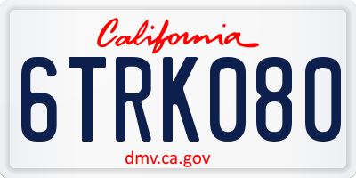 CA license plate 6TRK080