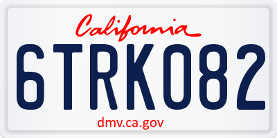 CA license plate 6TRK082