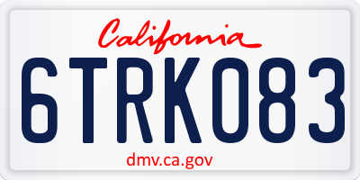 CA license plate 6TRK083