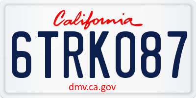 CA license plate 6TRK087