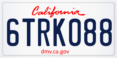 CA license plate 6TRK088