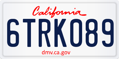 CA license plate 6TRK089