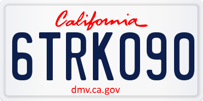 CA license plate 6TRK090