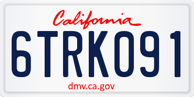 CA license plate 6TRK091