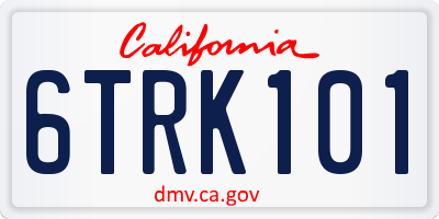 CA license plate 6TRK101