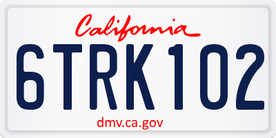 CA license plate 6TRK102