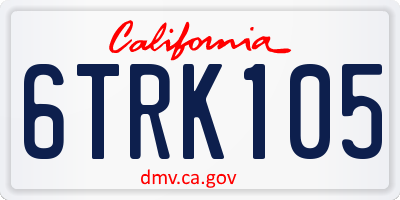 CA license plate 6TRK105