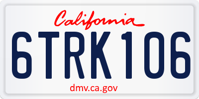 CA license plate 6TRK106