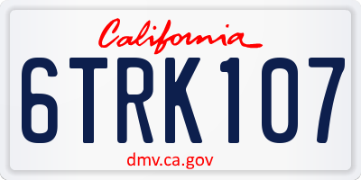 CA license plate 6TRK107