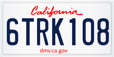 CA license plate 6TRK108