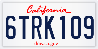 CA license plate 6TRK109