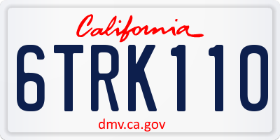 CA license plate 6TRK110