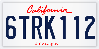 CA license plate 6TRK112