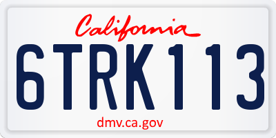 CA license plate 6TRK113