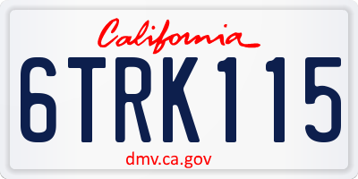 CA license plate 6TRK115