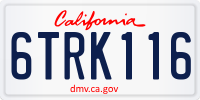 CA license plate 6TRK116