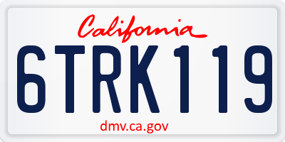 CA license plate 6TRK119