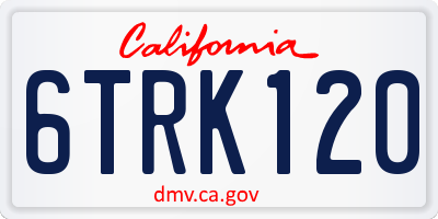 CA license plate 6TRK120