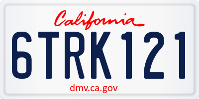 CA license plate 6TRK121