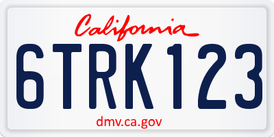 CA license plate 6TRK123
