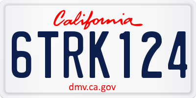 CA license plate 6TRK124