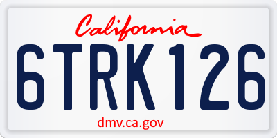 CA license plate 6TRK126