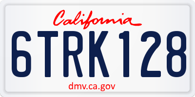 CA license plate 6TRK128