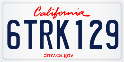 CA license plate 6TRK129