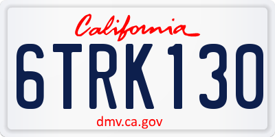 CA license plate 6TRK130