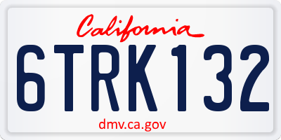 CA license plate 6TRK132