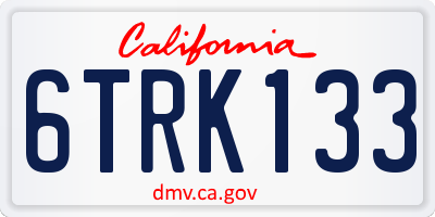 CA license plate 6TRK133