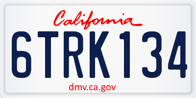 CA license plate 6TRK134