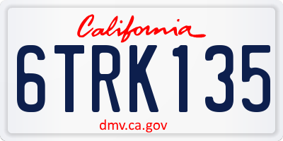 CA license plate 6TRK135
