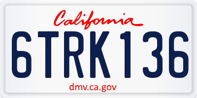 CA license plate 6TRK136