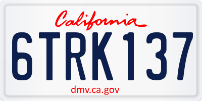 CA license plate 6TRK137