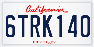 CA license plate 6TRK140