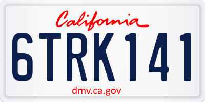 CA license plate 6TRK141