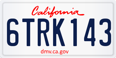 CA license plate 6TRK143