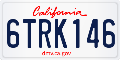 CA license plate 6TRK146